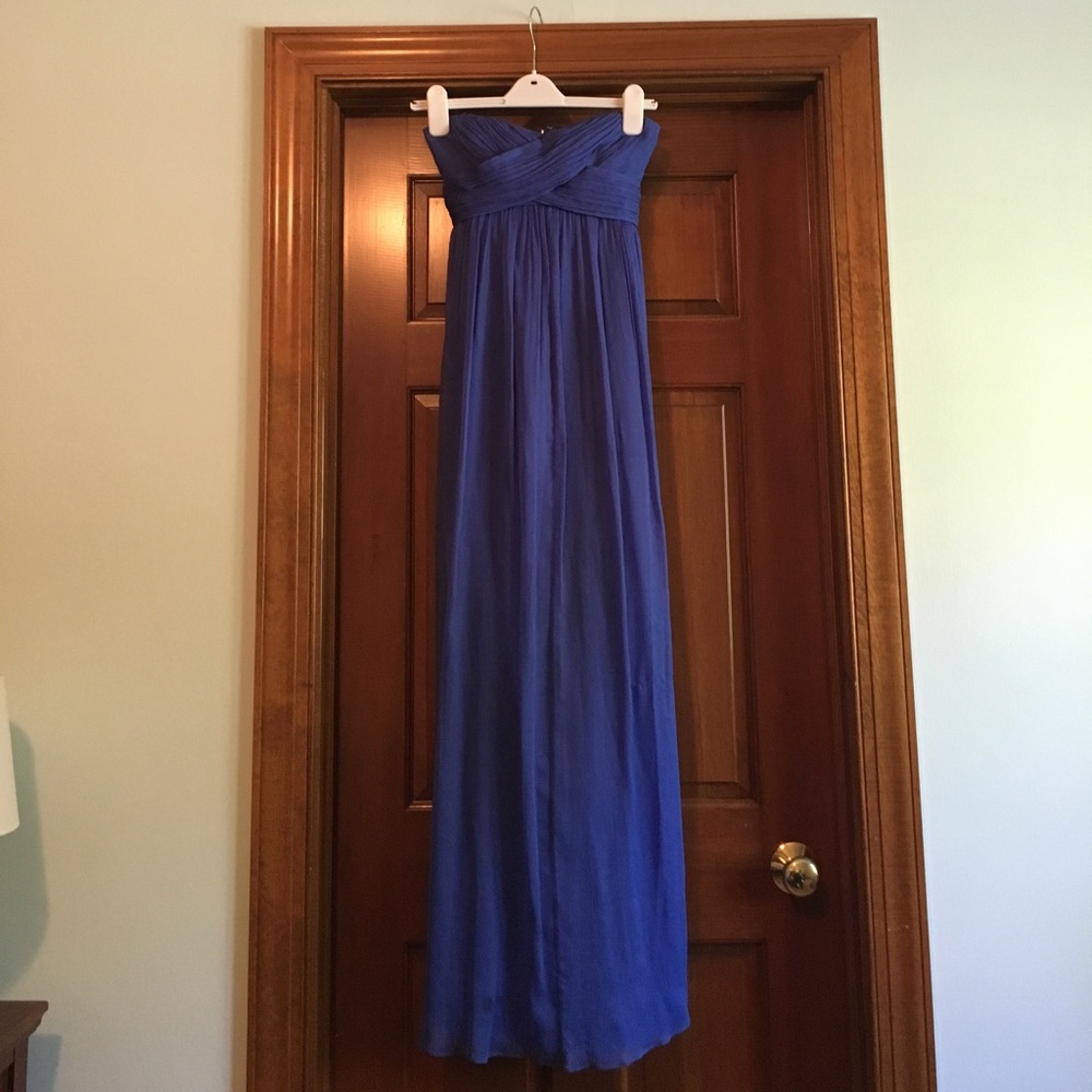 J. crew Chiffon blue maxi formal/prom dress