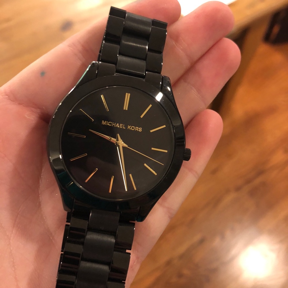 Black and Gold Michael Kors watch