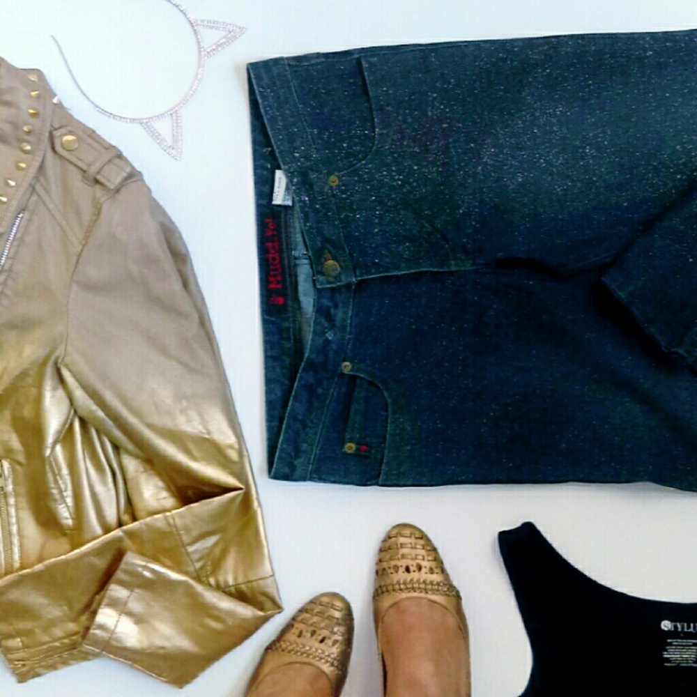 HP Metalic Splattered RARE Mudd Jeans NWOT