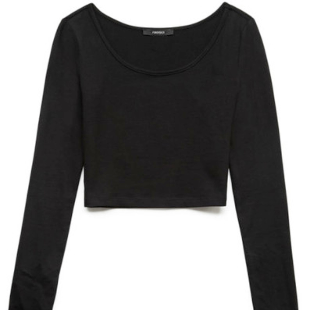 Black TSHIRT crop top- forever 21