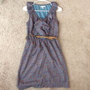 Delia's dress floral ruffle sleeveless with belt