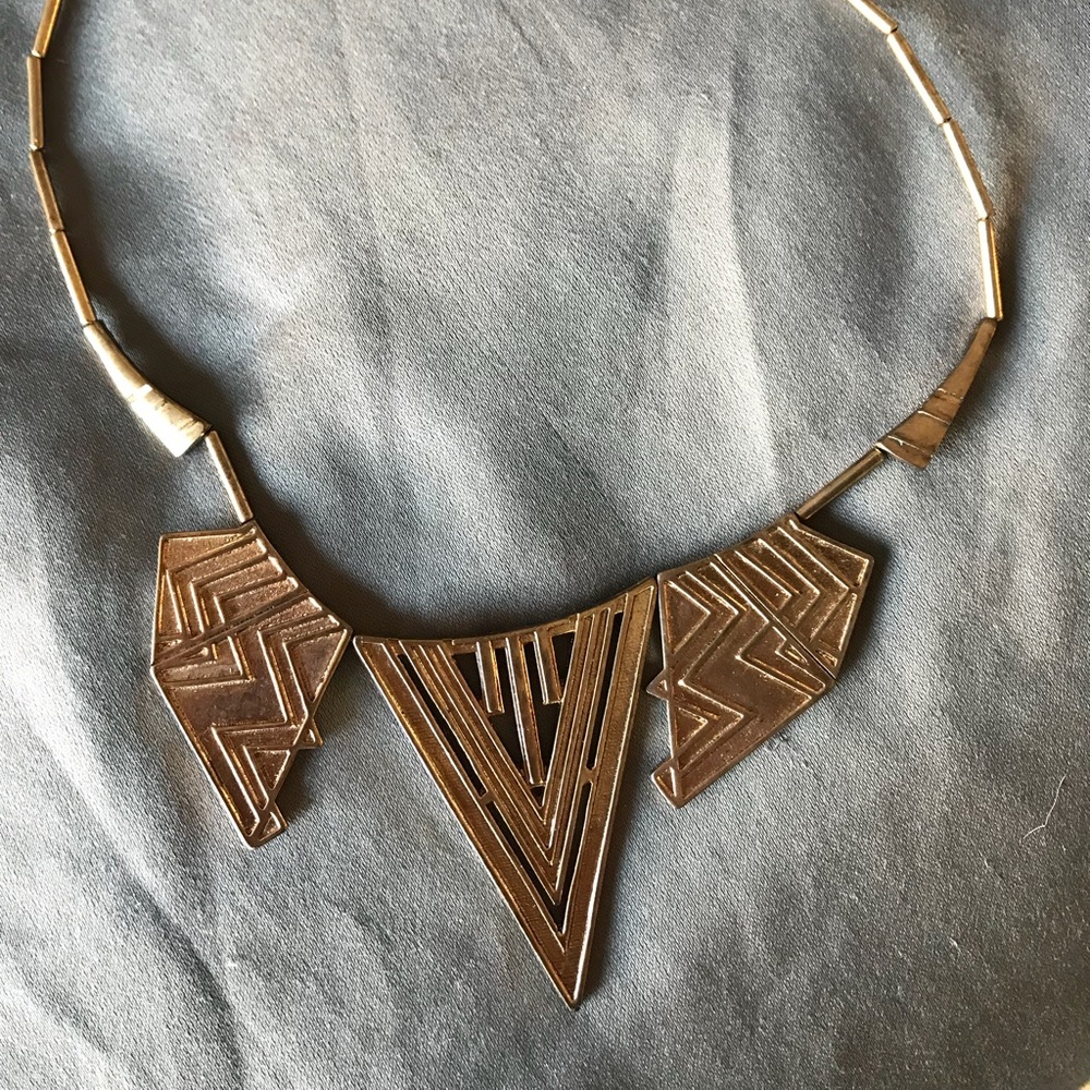 Funky gold statement necklace
