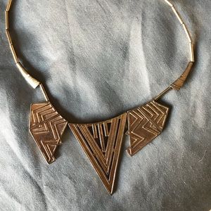 Funky gold statement necklace