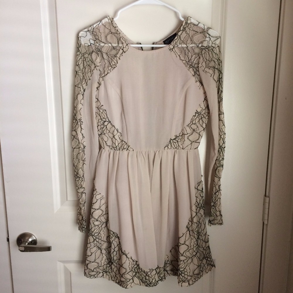 Topshop long sleeve lace holiday dress