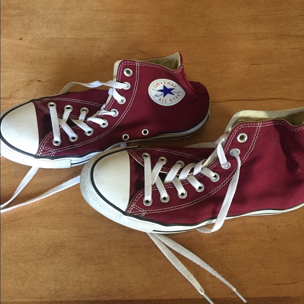 Maroon Converse High-Top All Stars