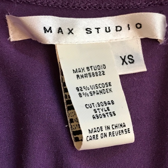 Max Studio Purple twist front long sleeve v-neck - Picture 5 of 5