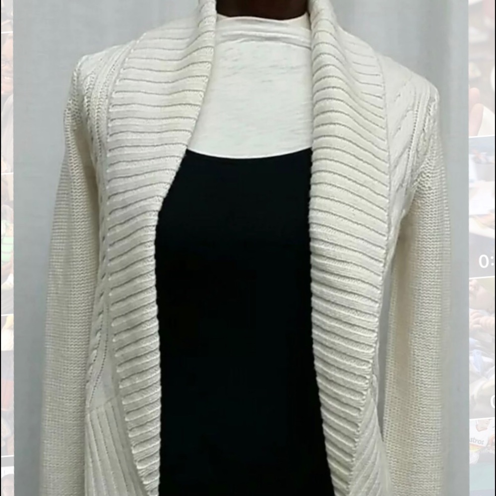 NWT Mossimo XL cream cardigan cable knit sweater
