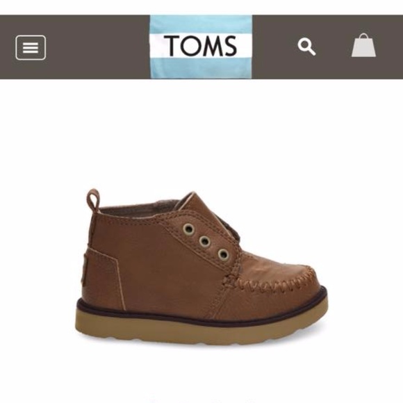 BROWN SYNTHETIC LEATHER TINY TOMS CHUKKA BOOTS - 5 - Picture 2 of 6