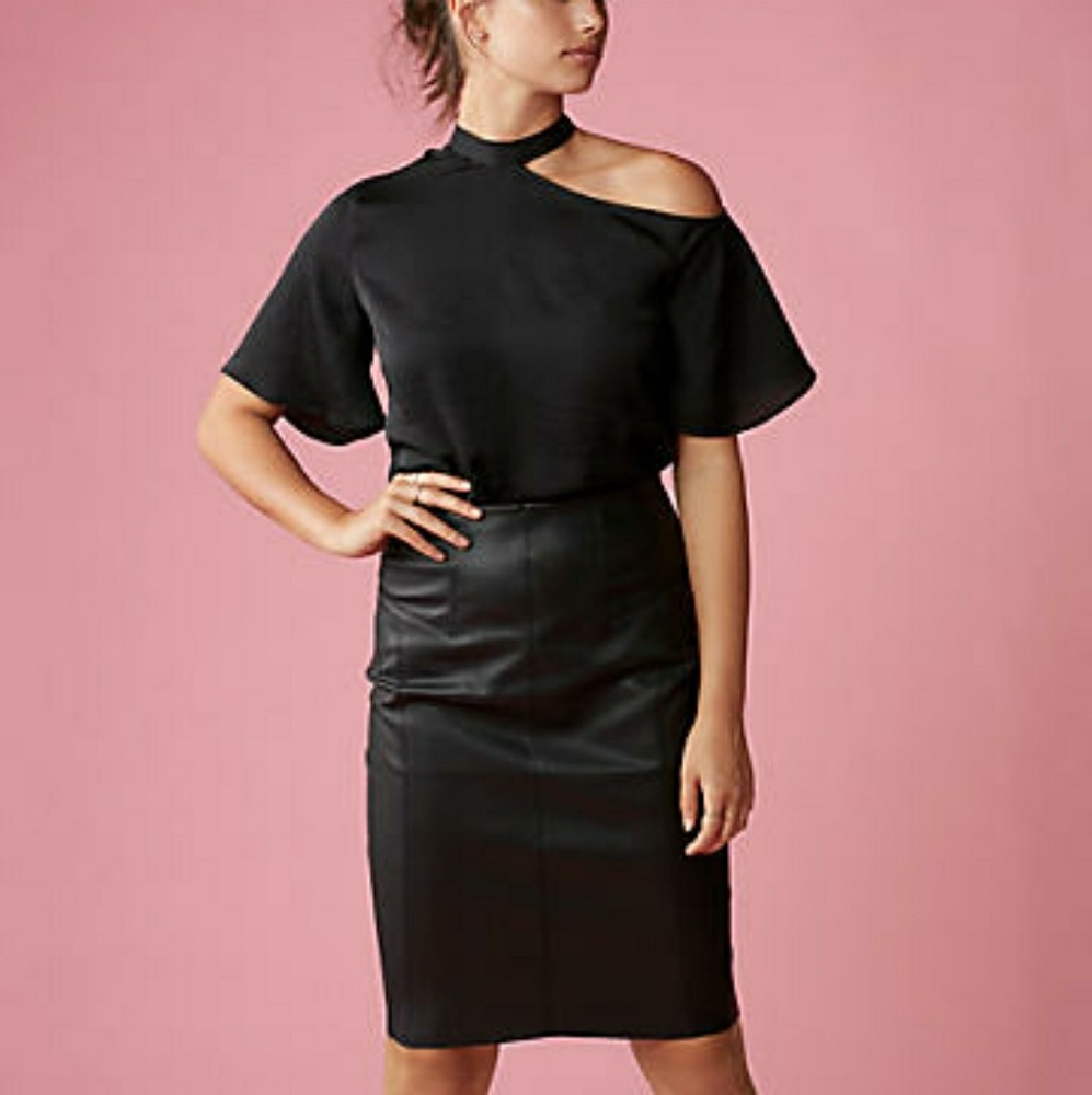 Express high-waisted pleather pencil skirt