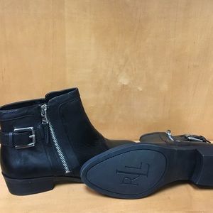 Ralph Lauren Leather Ankle ZIP Up Boot