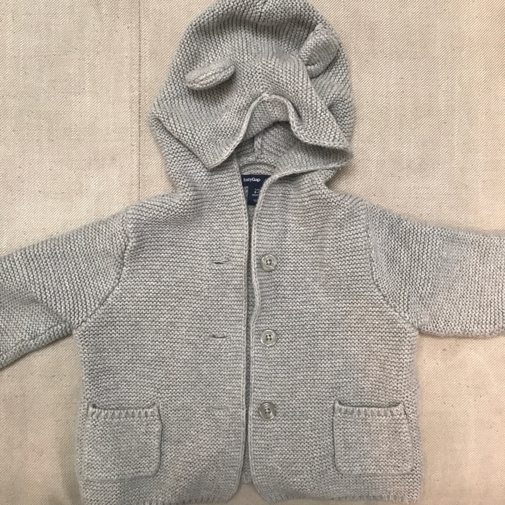 Bear knit baby gap gray hoodie