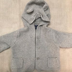 Bear knit baby gap gray hoodie