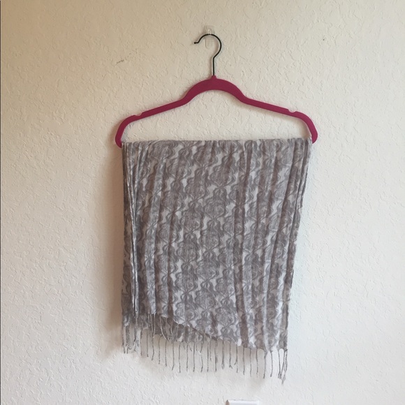 Fringe Mist Scarf. Sheer lightweight spirals - Picture 2 of 5