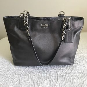 Coach pewter metallic tote purse