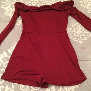 Burgundy Romper