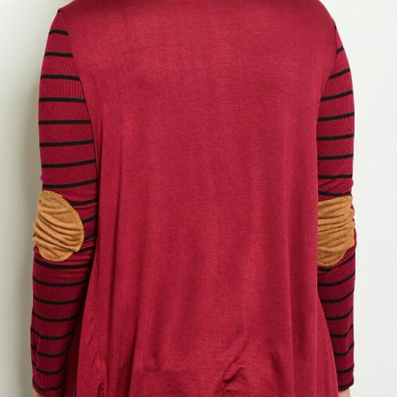 LAST ONE! Plus Size Elbow Patch Open Cardigan 1X - Picture 3 of 3