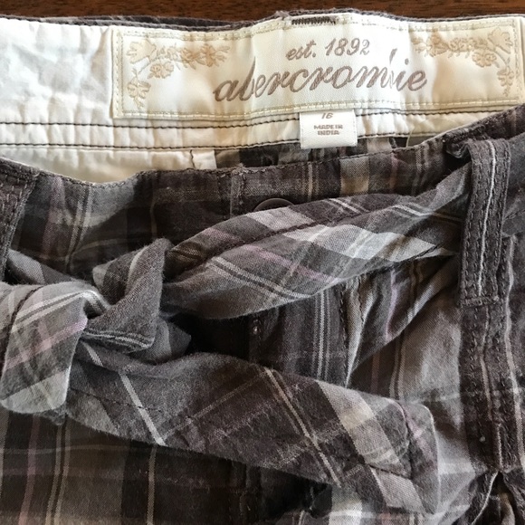 LN Abercrombie sz 16 Plaid Brown Mini Skirt XS 0 - Picture 3 of 3