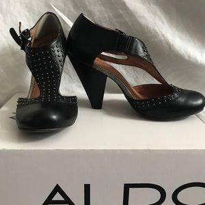 Aldo black studded heels