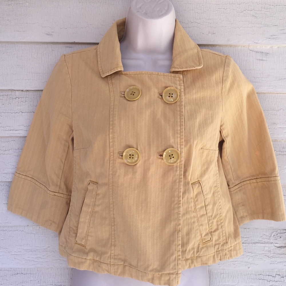 FOSSIL  cropped 3/4 sleeve cotton jacket! S