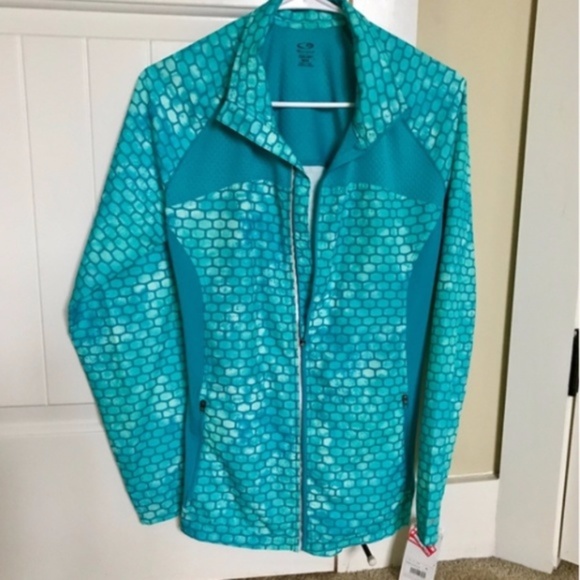 Blue Dot Duo-Dry Full Zip Workout Running Jacket - Picture 5 of 5