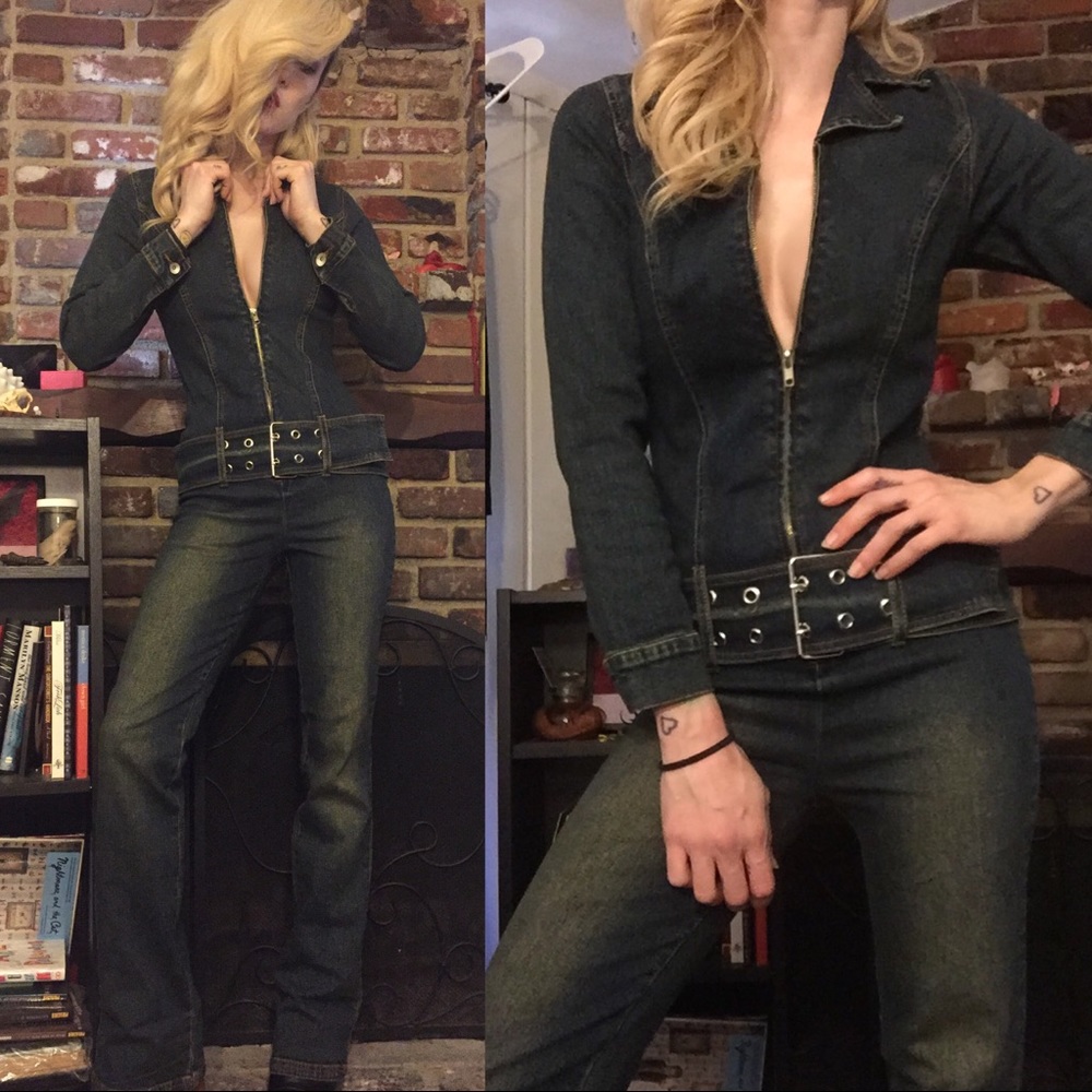 Zip-front denim catsuit - Picture 6 of 6