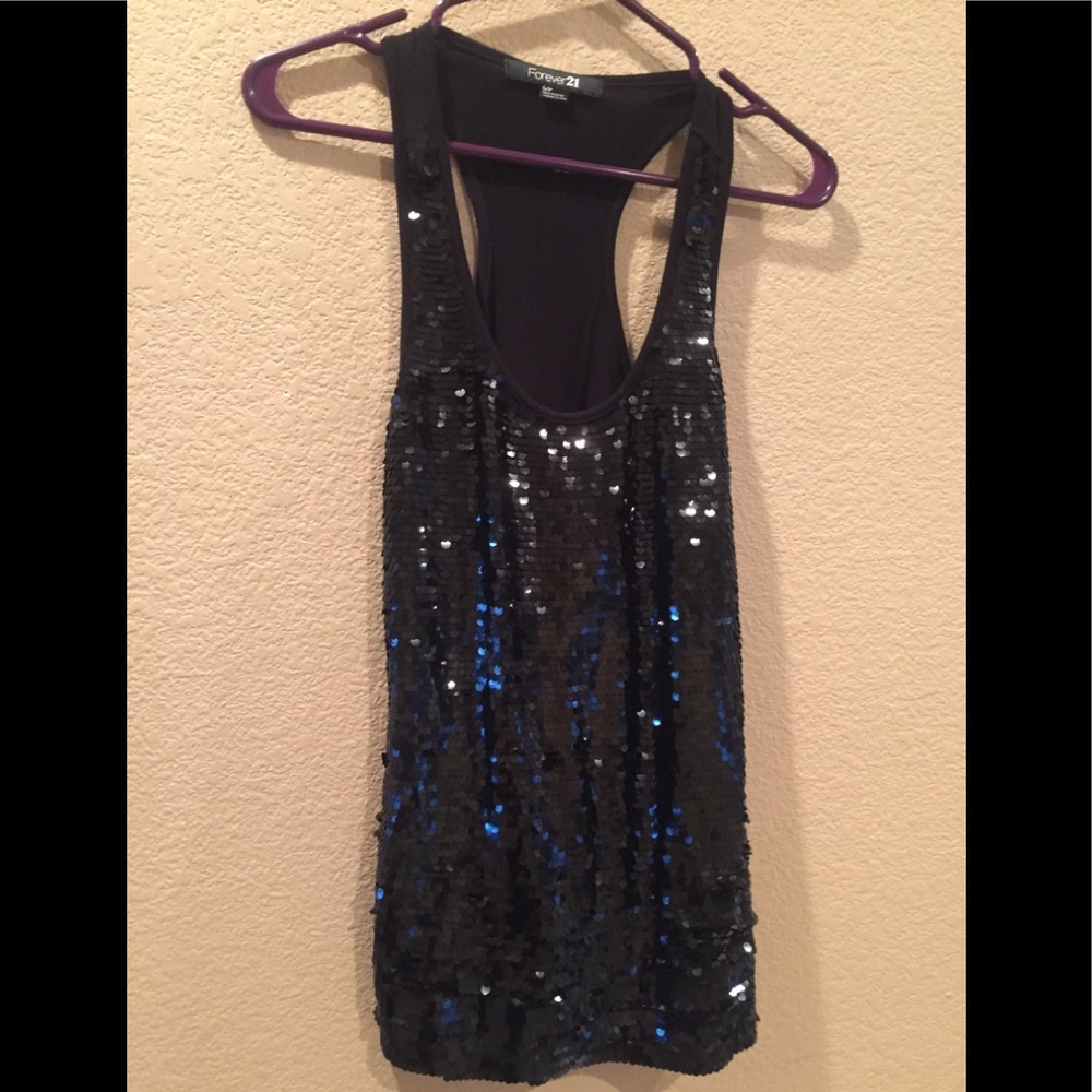 BLACK SEQUIN COCKTAIL TOP - Picture 6 of 8
