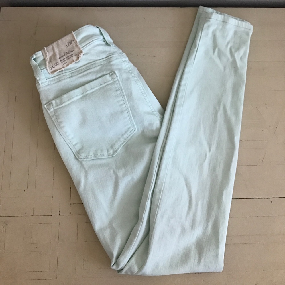 Light Mint LOFT Skinny Jeans