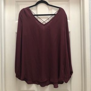 Plum flowy top