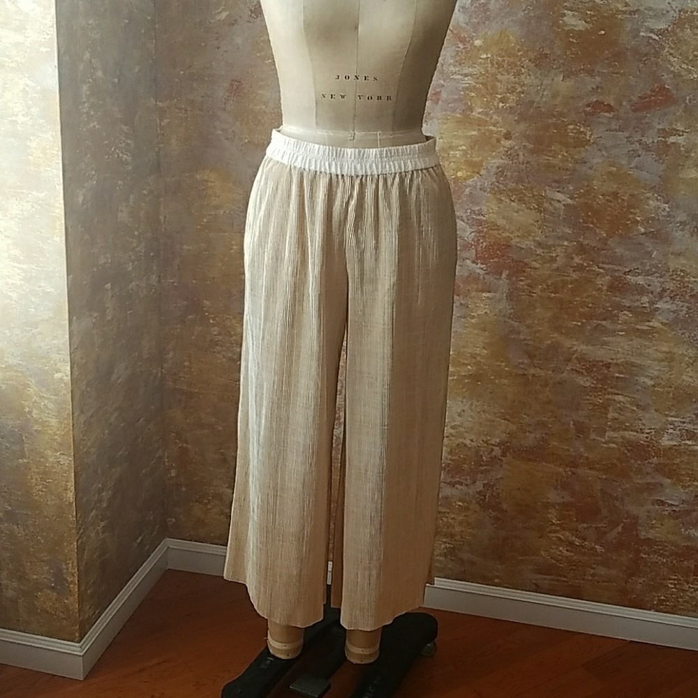 Anthropologie Gold Pleated Pants