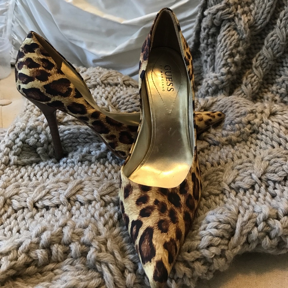Guess Cheetah Print Pointed Toe Stilletos
