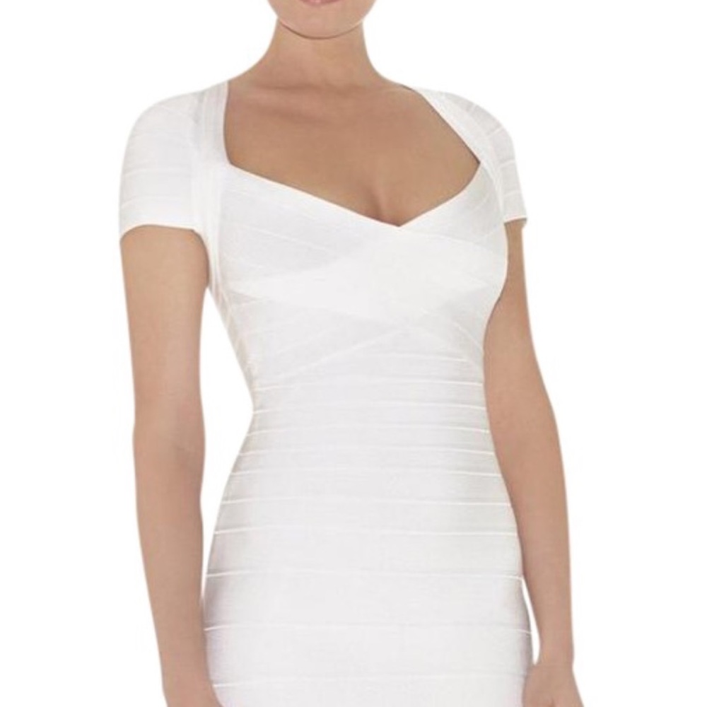 Hervé Leger Alabaster Raquel Bandage dress