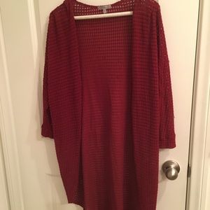 Burgundy sweater / long cardigan