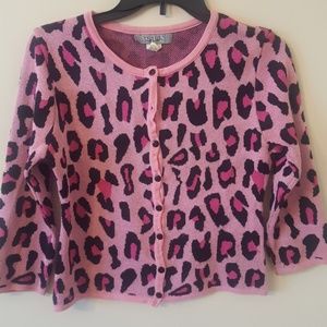 Relish Pink Leopard Cardigan