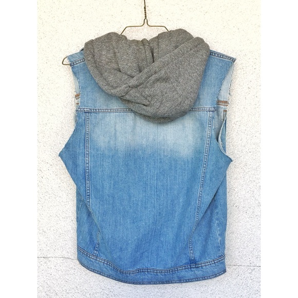 Sleeveless Denim Topman Hooded Vest - Picture 2 of 2