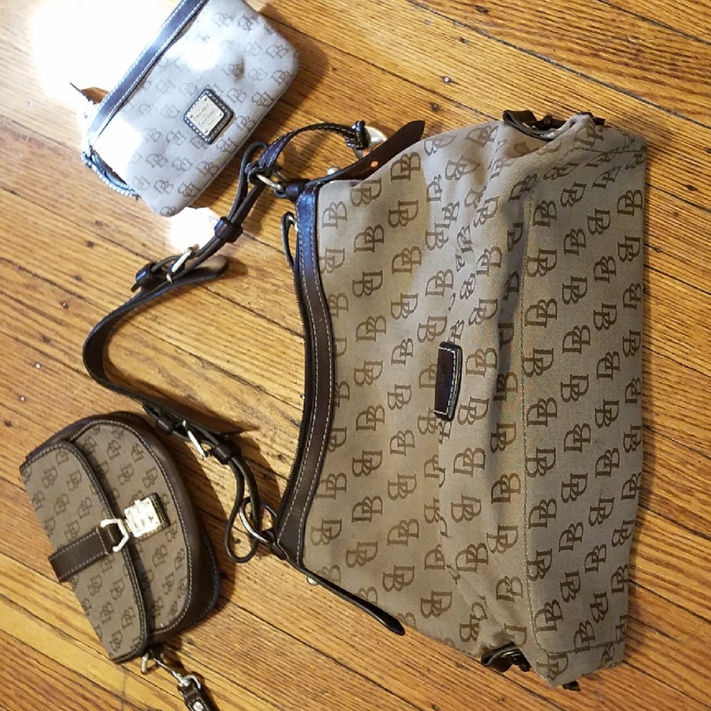 Dooney and Burke bag and 2 matching wallets.