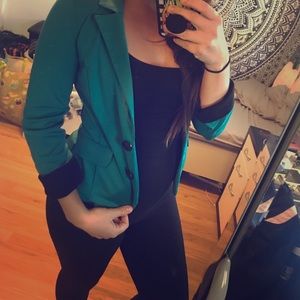 Teal blue blazer