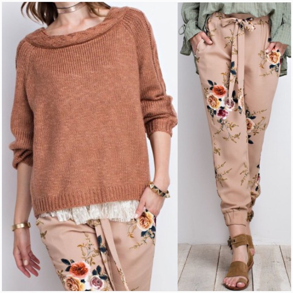 Floral Print Joggers Pants - Picture 4 of 5