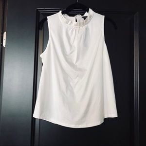 Ann taylor ruffle neck shell