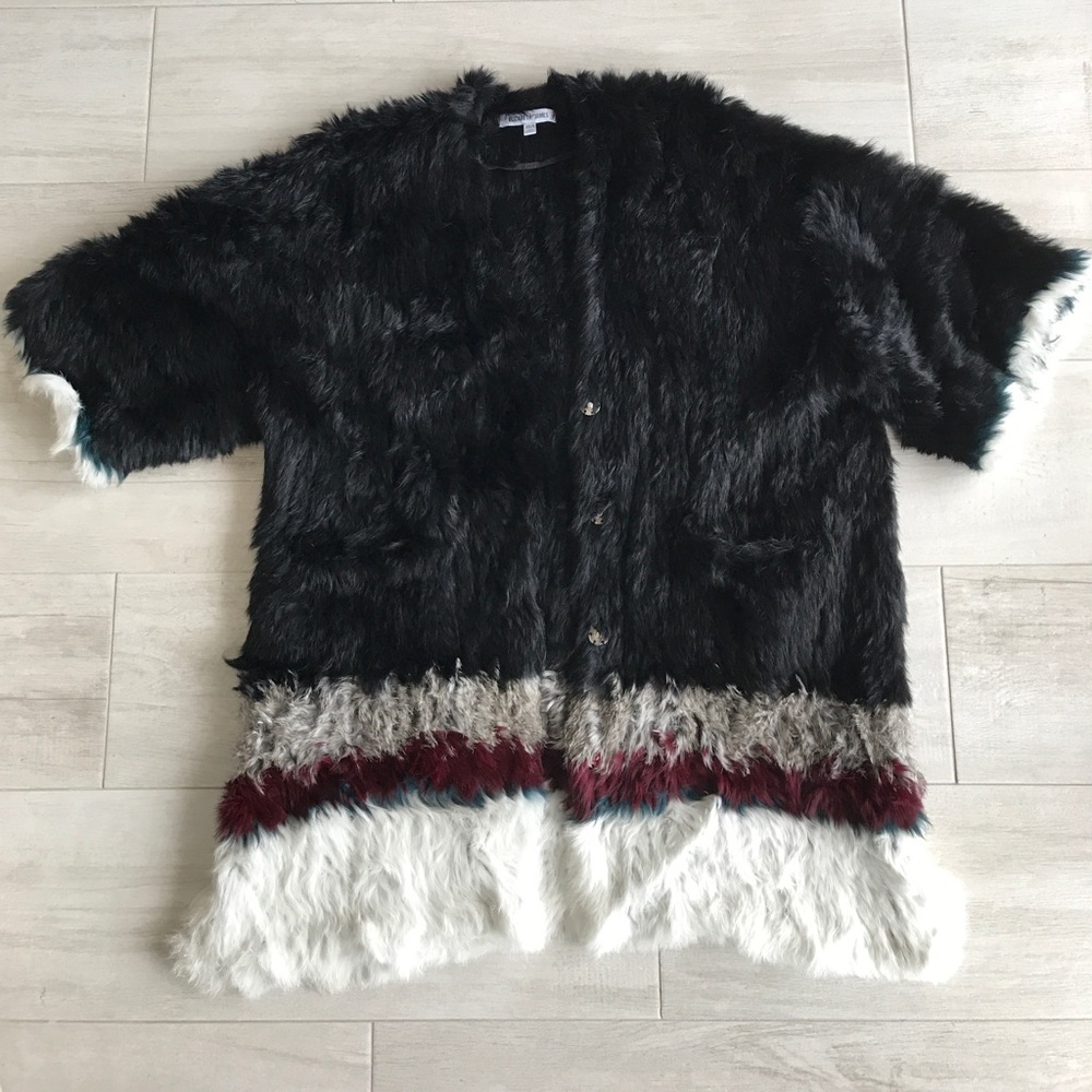 Elizabeth and James Genuine Rabbit Fur Poncho