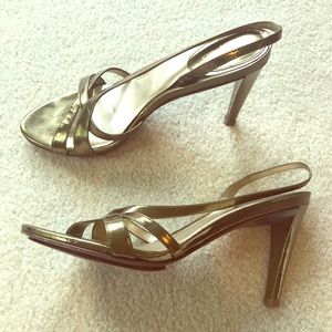 Cole Haan, size 9, gold heels