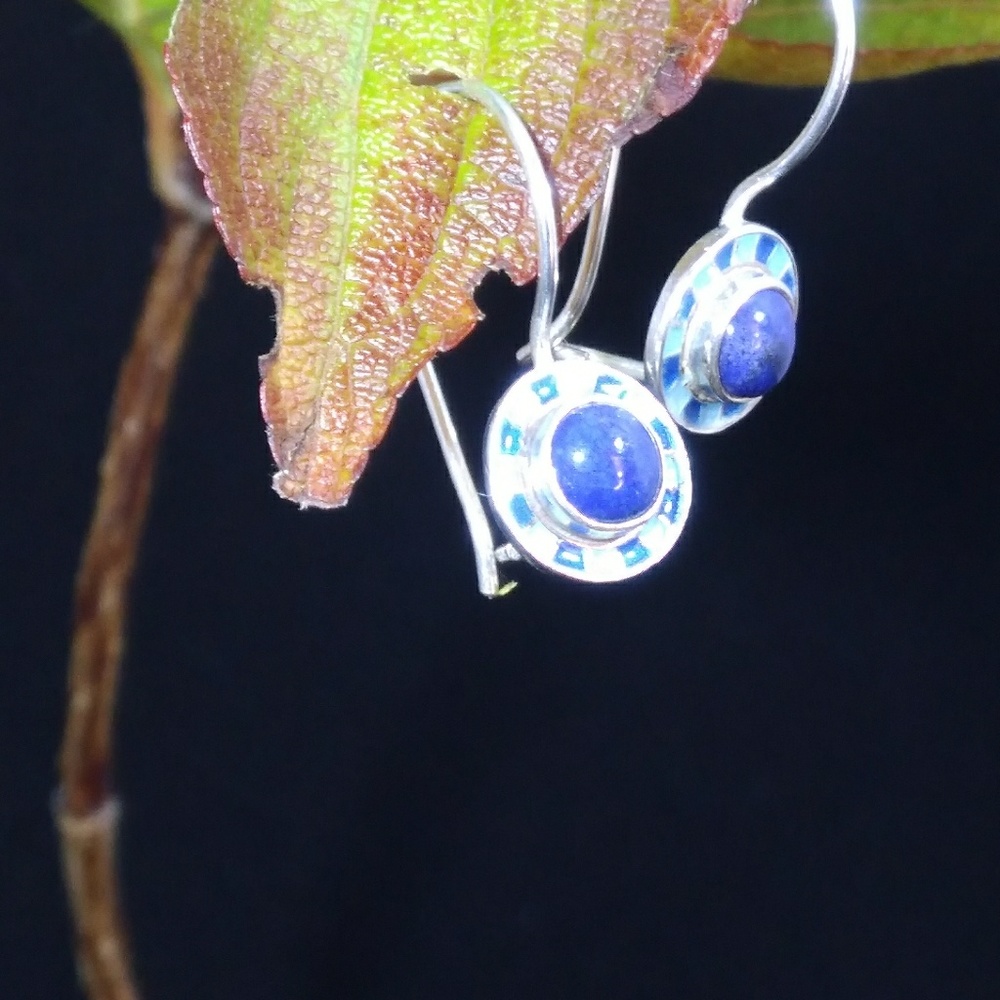 925 Sterling Silver Lapis Earrings