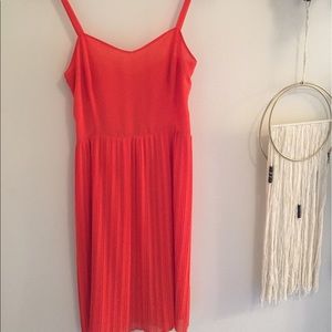 Theory orange pleated dress