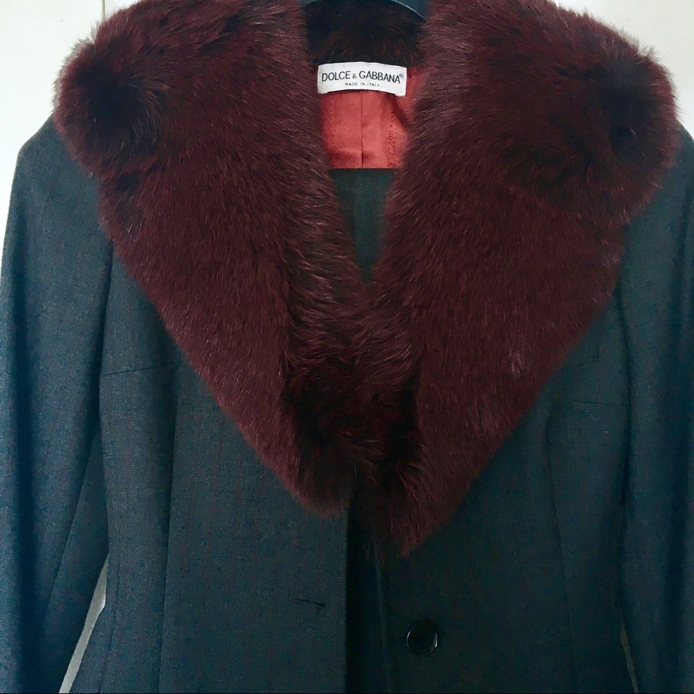 Dolce & Gabbana fox fur/wool pinstripe suit 😍