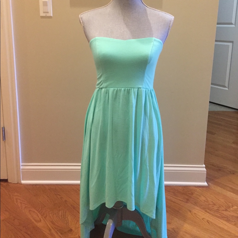 Strapless high-low dress
