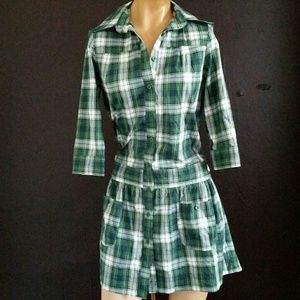 Lux plaid button-up shirt dress from UO