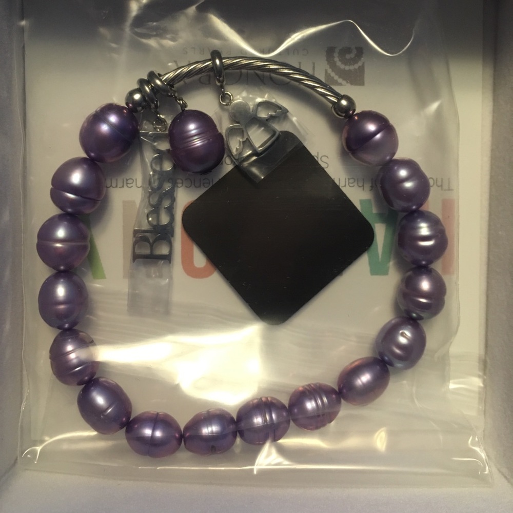 Sterling silver Honora lavender pearl bracelet