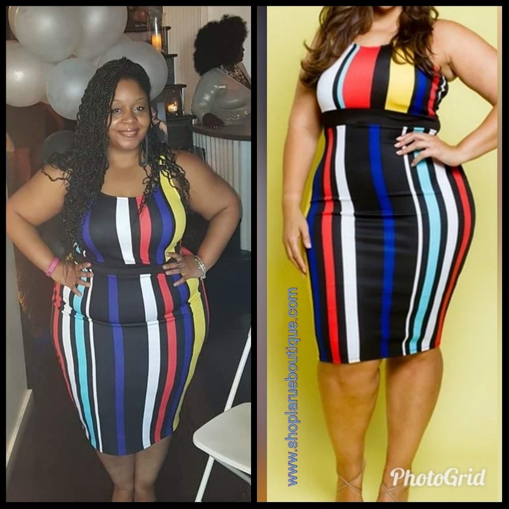 Striped Pencil Dress Plus Size