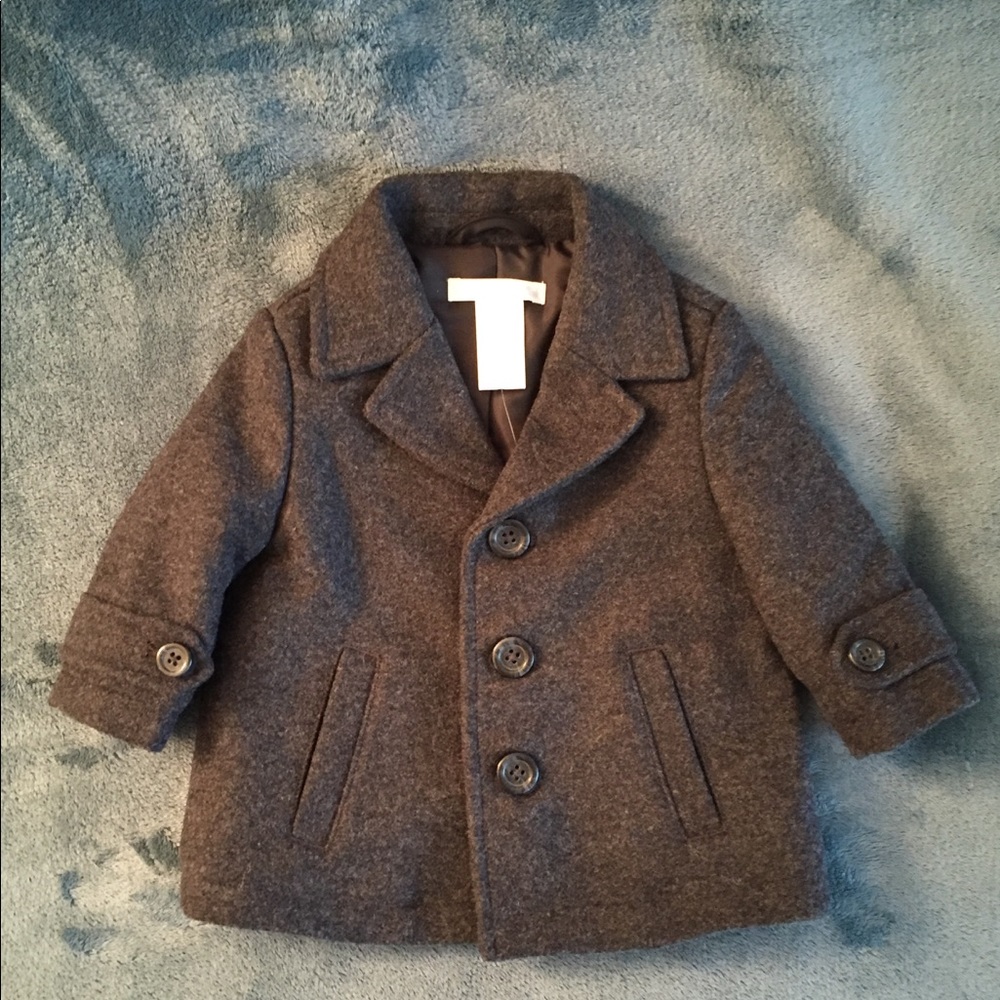 Janie and Jack Baby  3-6 wool peacoat