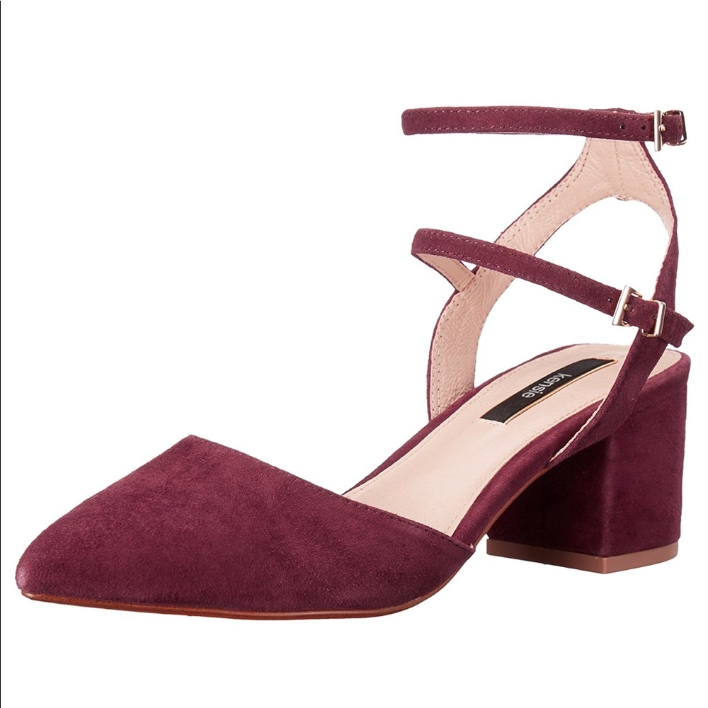 Wine Mary Jane Ankle Strap Pumps - Picture 4 of 6