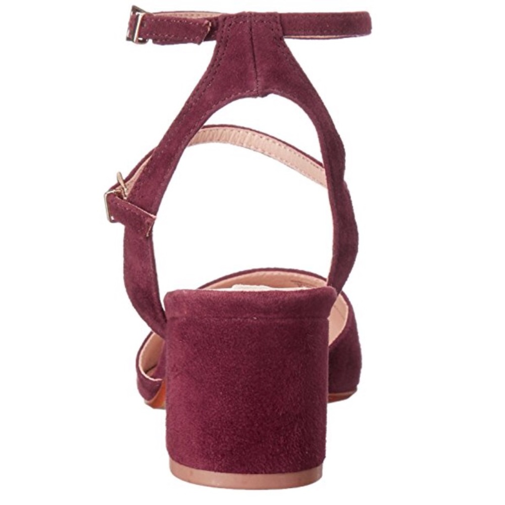 Wine Mary Jane Ankle Strap Pumps - Picture 2 of 6